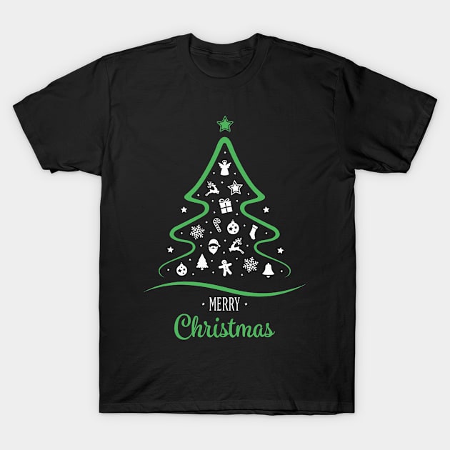 Christmas Tree Merry T-Shirt by andytruong